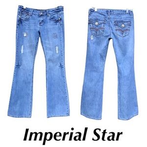 ⭐️HP! ☮️Peace Sign Embroidered Jeans